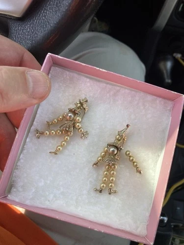 2 x Coro Craft Vintage Costume Jewelry Jester Brooches 1940’s Adolph Katz READ