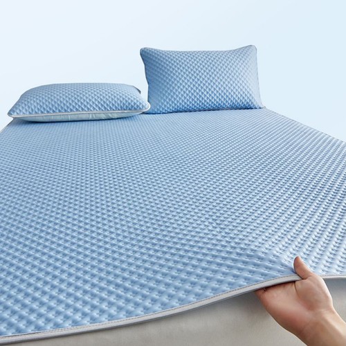 Ice Silk Anti-Slip Bed Sheet Soft Air-conditioning Mat Machine Washable Mattress - Picture 13 of 22
