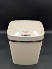 Nine Stars Plastic Sensor Trash Can 3.2-Gallon White (DZT-12-5WH)