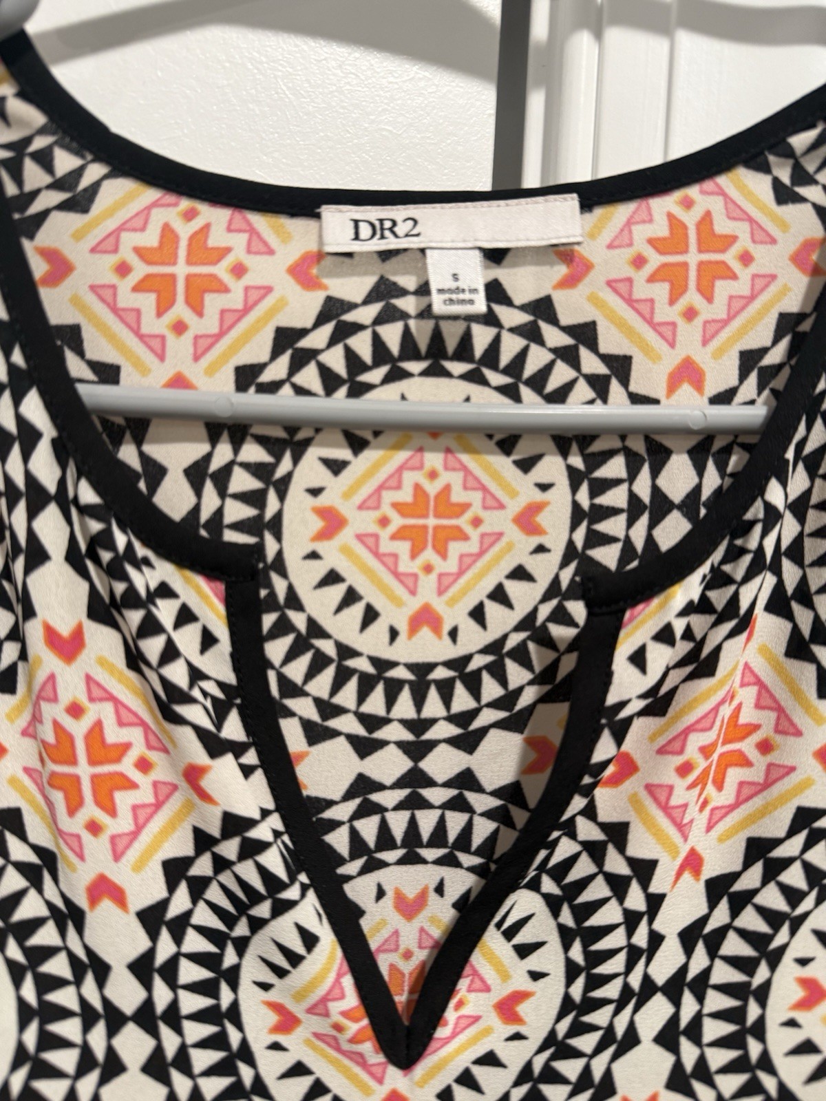 DR2 Printed Shift Dress – Geometric Pattern – Cap… - image 2