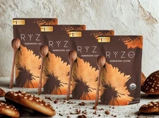 Pack of 4) Organic RYZE Mushroom Coffee – 120 Servings Energy + Focus + Wellness