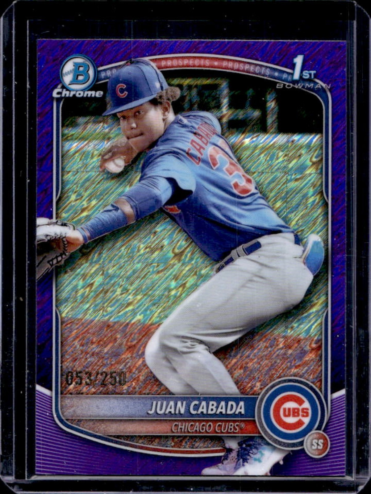 2025 Bowman Chrome Juan Cabada Purple Shimmer Refractor 1st #53/250