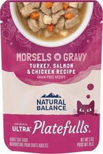 Natural Balance Grain Free Turkey Salmon Chicken Cat Food 3 oz Pouch - 19 Count