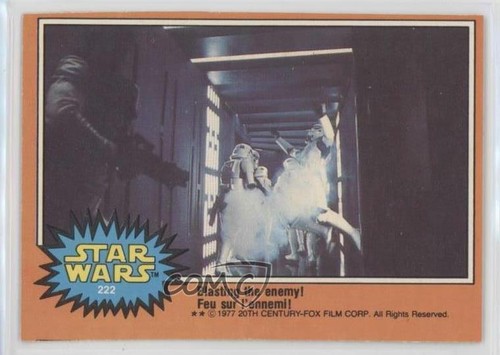 1977 OPC Star Wars #222 Blasting the enemy!