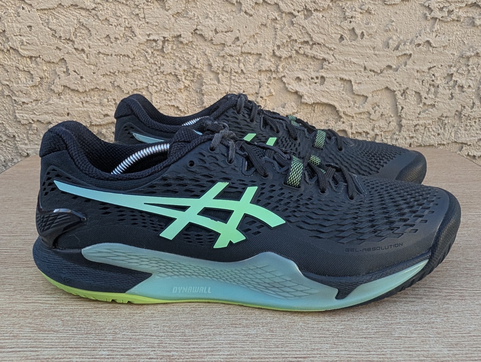 ASICS Gel-Resolution Dynawall Men's Tennis Shoes Black Green US 9.5 thumbnail 3