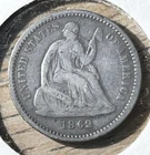 1862 Philadelphia Mint Silver Seated Liberty Half Dime