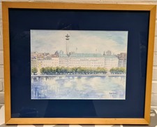 Aquarell Vom Hamburger "Hotel Vier Jahreszeiten "