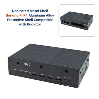Banana Pi BPI R4 Dedicated Metal Shell Aluminum Alloy Protective Shell Radiator