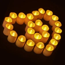 24Pcs Flameless LED Tealight Candles Battery Operated Flickering Votive Candles