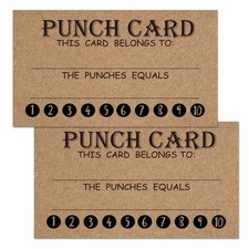 50 Rewards Punch Cards - Incentive for Kids, 12x12 inches, white