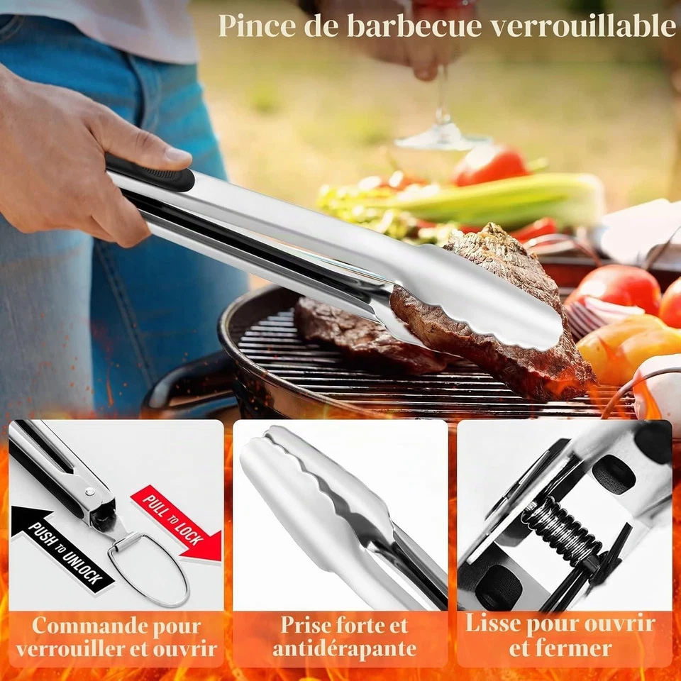 Grilliance Ensemble de 30 Ustensiles de Barbecue en Acier Inoxydable - Photo 2/4