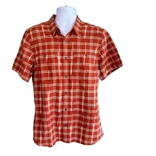 Toad & Co Smythy Shirt Space Dye Red Clay Organic Cotton Mens M Gorpcore