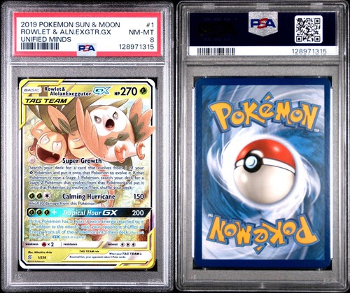 Rowlet & Alolan Exeggutor-GX graded PSA 8 for sale on eBay