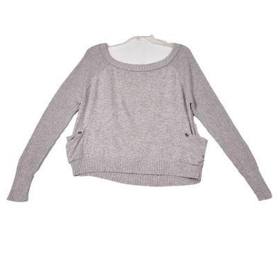 Costa Blanca Women's Sweater Gray SIze Medium Side Pockets Long Sleeve