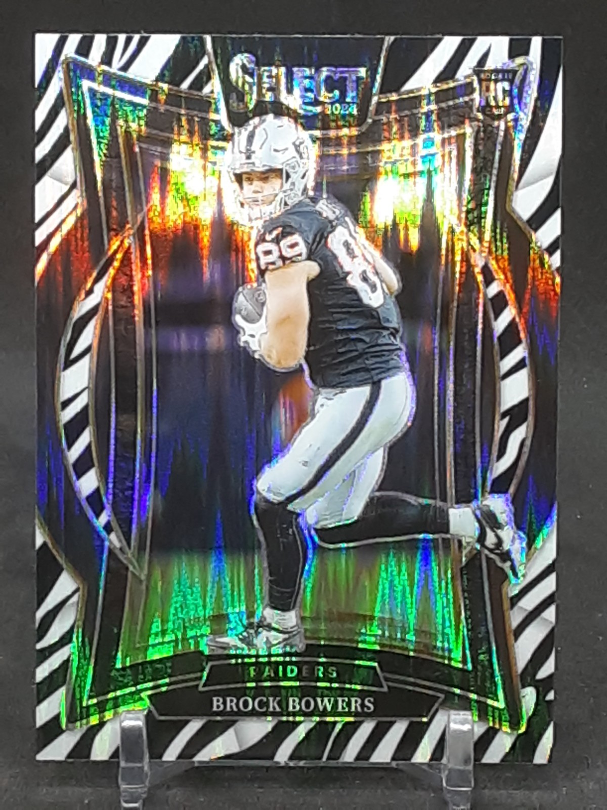 BROCK BOWERS 2024 SELECT CONCOURSE ZEBRA STRIPE PRIZM ROOKIE RC RAIDERS QQ