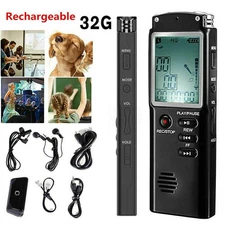 Voice Activated Mini Digital Sound Audio Recorder Dictaphone MP3 Player 32G USB