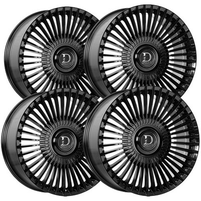 (Set of 4) Dolce Luxury Trento 24x9 5x112/5x120 +28mm Gloss Black Wheels Rims