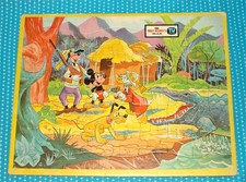 Vtg Walt Disney Inlaid TV Picture Jigsaw Puzzle 1962 Jaymar Frame Tray Complete