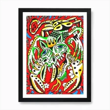 Scorpion Dragon Art Print Framed Wall Art Poster Canvas Print Picture