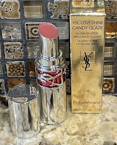 NIB YSL Loveshine Candy Glaze Lip Gloss Stick #16 Watermelon High Full Size