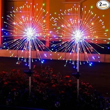 2 Pack 200LED Solar Lights Outdoor Fireworks Lights Flower Path Lawn Decor Yard