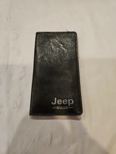 Jeep Buluo Wallet Long Card Holder Leather Black Wrangler Organizer License Exc