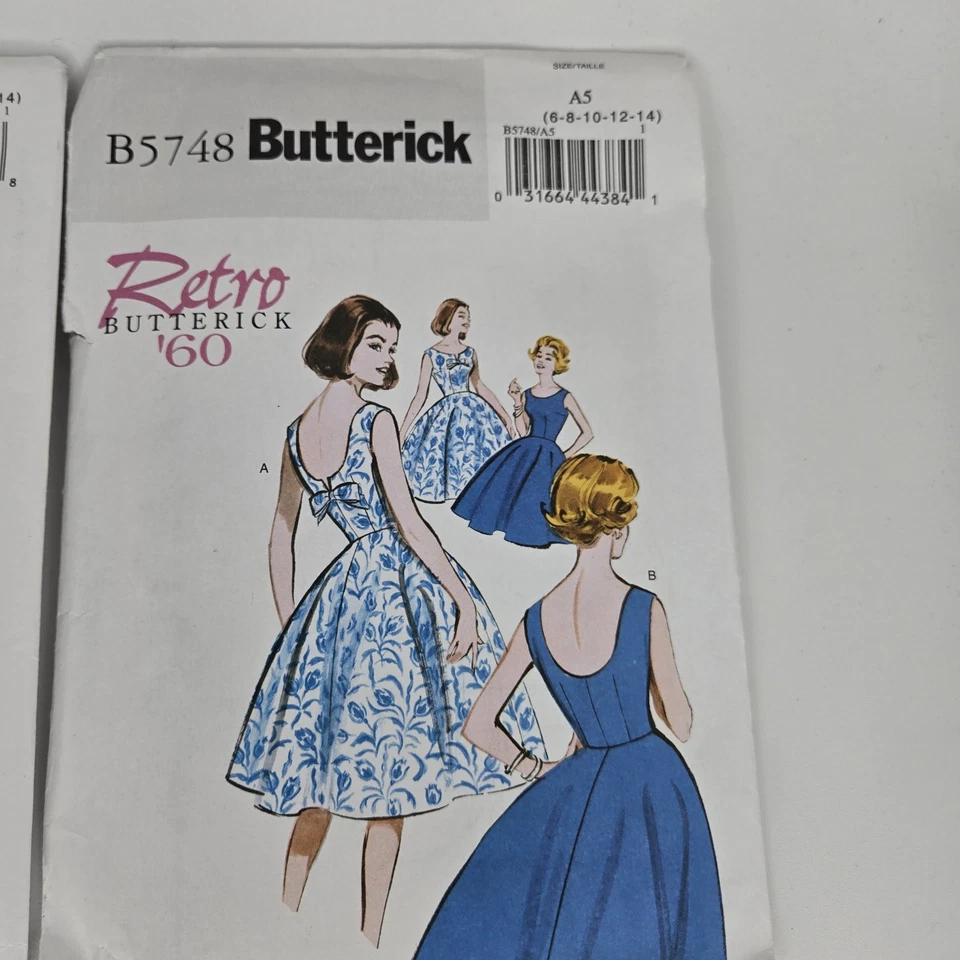 Lot Of 4 Butterick Uncut Retro Vogue 1953 1960 sewing patterns Sizes 6-14 14-22 - Image 3 of 4