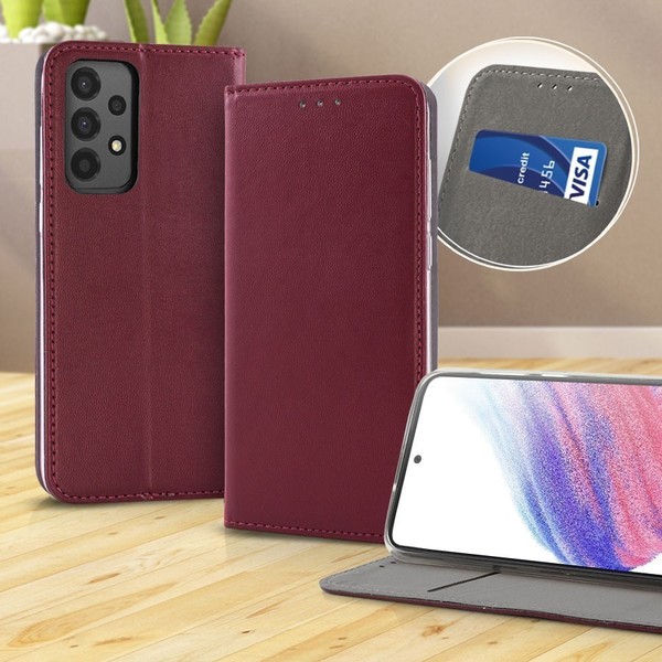 Book Cover Smart Magnetic Samsung A17 A26 Burgundy Buch HüLle Tasche Etui-image