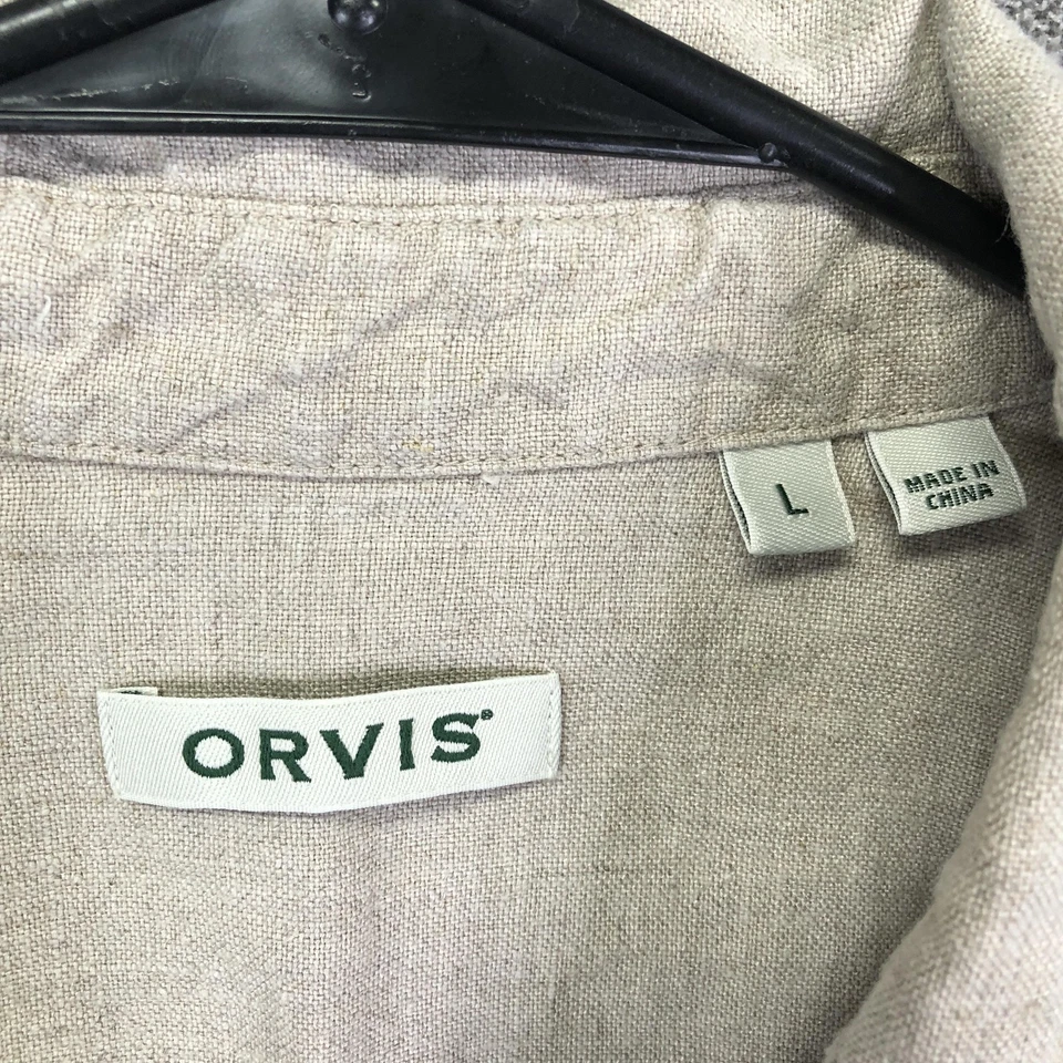 Chaqueta Orvis Mujer Grande Beige Lino Botón Frontal Informal Ligera Ropa de Trabajo Foto 4 de 4