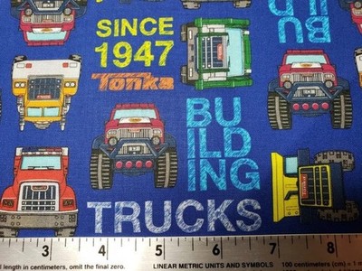 Tonka Trucks Bausteine Baumwollstoff Camlot blau Kinder Handwerk Nähen Quilt 44''