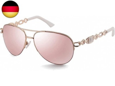 FONHCOO Verspiegelte Sonnenbrille Damen UV400 Brille Vintage Pilotenbrille