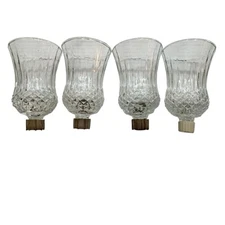 Set of 4 HOMCO Home Interiors 1241 Small Diamond Crystal 4.5” Candle Peg Votives