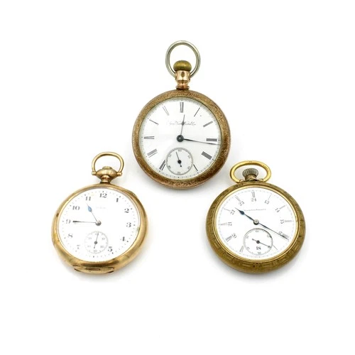 Antique Elgin 7-15j 16-18s Model 5 Open Face Pocket Watches Lot of 3 #WB4280-5
