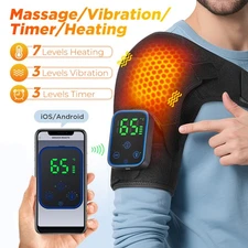Electric Heated Shoulder Massager Brace with Vibration Therapy Joint Pain Relief