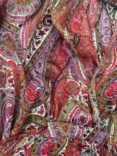 ZARA Paisley Satin Dress with Belt Pink Multi size small fits size 8-12 UK bnwot - Picture 3 of 7