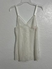 Victoria's Secret Size M White BabyDoll Slip Nightie Lace Sleeveless 105