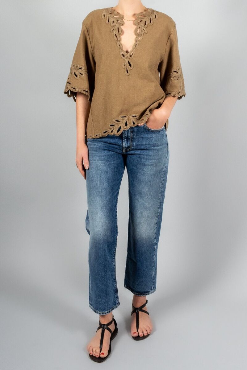 Isabel Marant Etoile Women's Shana Embroidered Light Khaki
