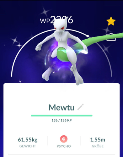 !!! Pokémon GO SHINY SHADOW MEWTWO Trade RARE Crypto Mewtu Purified Tausch !!! - Bild 1 von 3