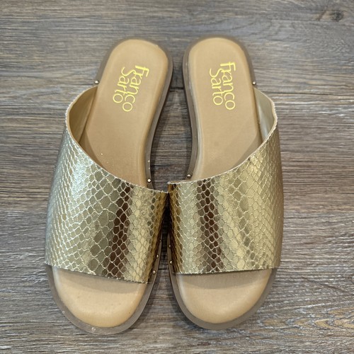 Sandali donna Franco Sarto Rye flat slide, oro taglia 5 USA - Foto 5 di 18