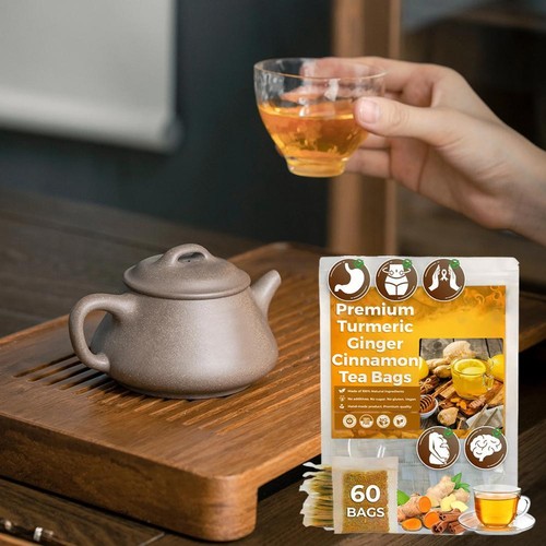 Turmeric Ginger Cinnamon Tea 100% Natural - 60PCS Tea Bags - HOT - Picture 7 of 12