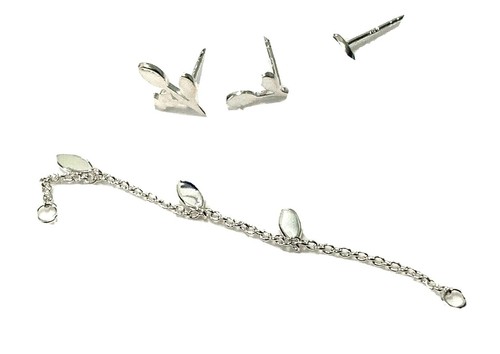 Tous Set of Silver Fragile Nature Leaves Chain Earrings 🌿 - Picture 2 of 6