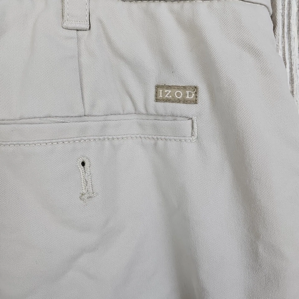 Брюки для гольфа мужские IZOD 36x28* бежевые прямые повседневные одежда мягкие удобные - Изображение 4 из 4