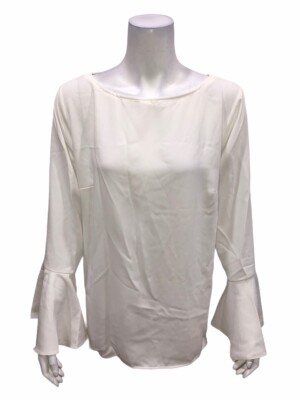 Linea by Louis Dell'Olio Pullover Blouse w/ Sleeve Detail Ivory X-Large Size 