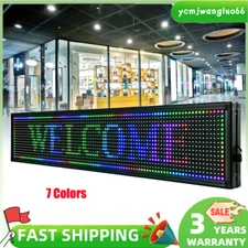 40" X 8" LED Sign Scrolling Message Display Board RGB 7-Color Programmable Board