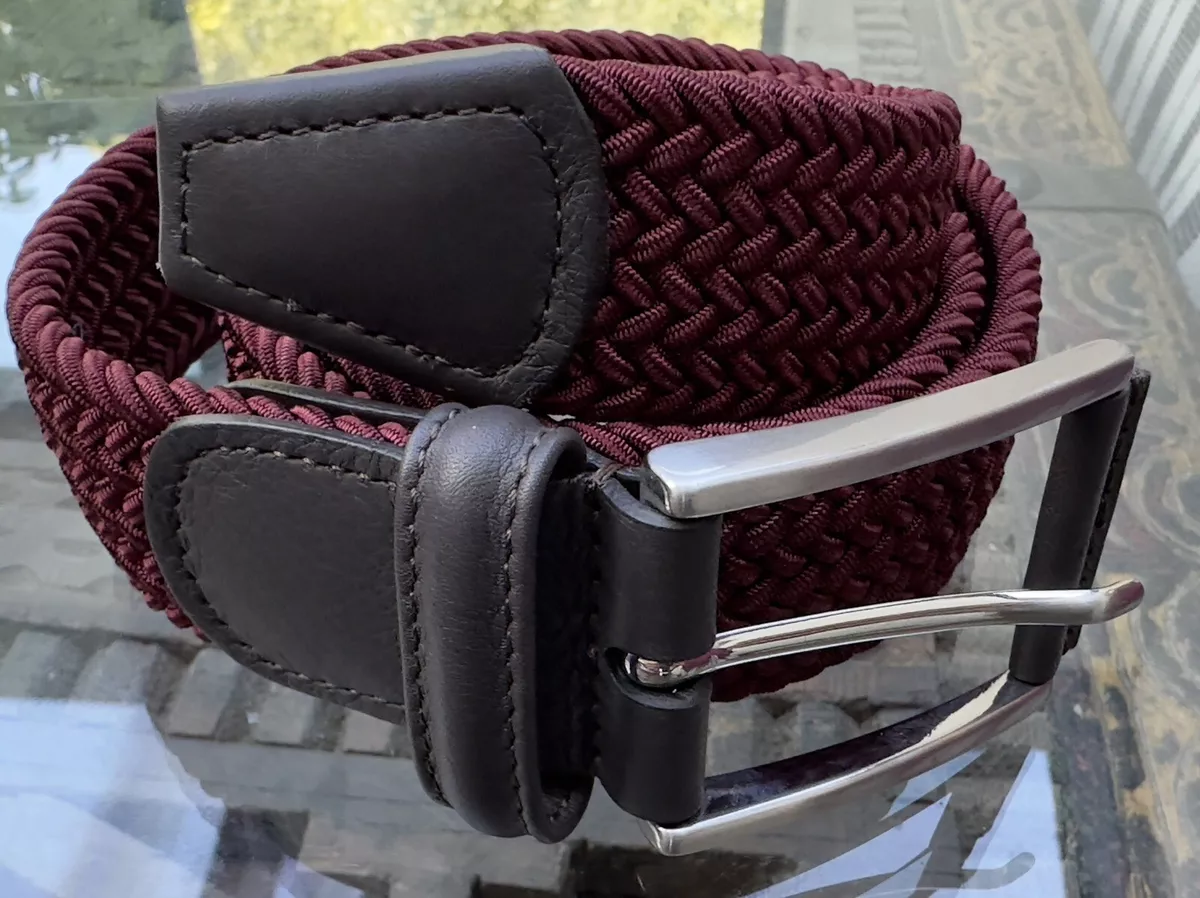 Anderson's Classic Elastic Woven Belt. Anderson size 85 In Burgandy