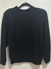 VTG Erika Petite Silk Blend Crochet Floral Mock Neck Pullover Knit Sweater Sz S