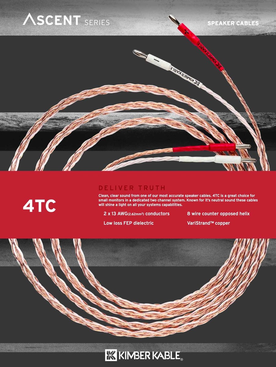 Kimber Kable Ascent Series - 4TC Subwoofer Cable with Speakon