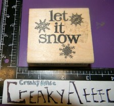 LET IT SNOW SNOWFLAKES RUBBER STAMP INKADINKADO 95949M CREAKYATTIC