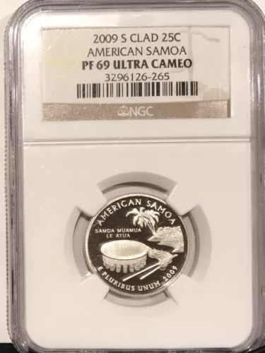 2009 S Quarter American Samoa PF69UC NGC