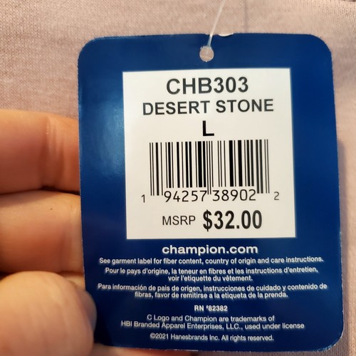 Champion Hoodie Pink Gray Girls L Embroidered Spellout Desert Stone Athleisure - Picture 6 of 10